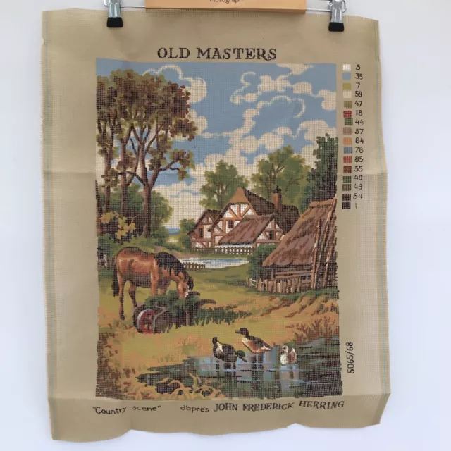 Vintage Old Masters Tapestry Canvas ONLY - Country Scene /Landscape Unused