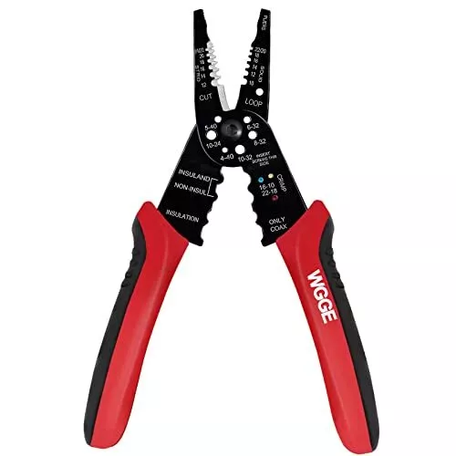 WGGE WG-015 Professional 8-inch Wire Stripper/wire crimping tool, Wire Cutter...