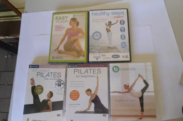 4 Gaiam Pilates workout DVD lot Ana Caban beginning mat Mari Winsor lower  body