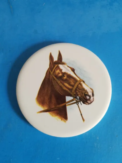 Vintage H&R Johnson 3 1/2" Horse Collectible Round Tile.free Shipping*C2