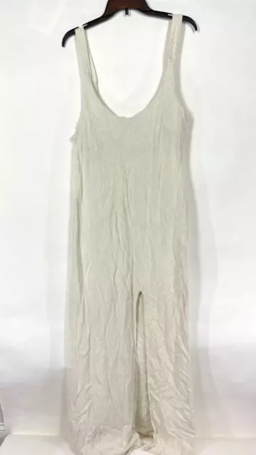 Asos Design Womens Maxi Dress Sleeveless Ivory Off White Flax Linen Sz 14