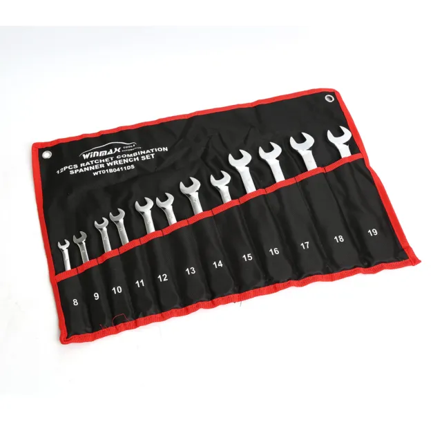 12pc Flexible Head Ratcheting Spanner Kit Auto Wrench 8-19mm Combination ToolSet 2