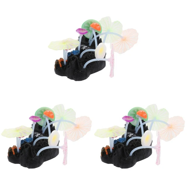 11 Piante Finte Per Acquario In Plastica - Altezze 5-22 Cm, Verde, Base Stabile, Per Pesci E Tartarughe