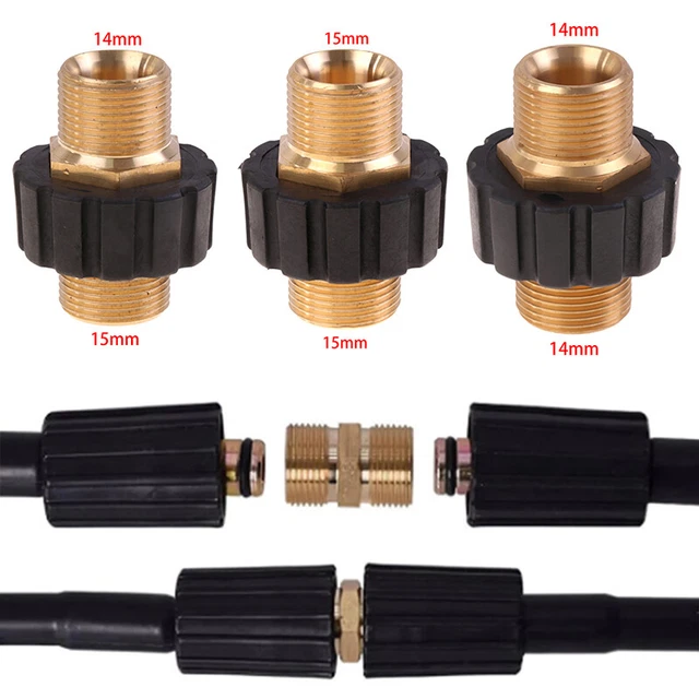 High Pressure Washer Hose Extension Connector Adapter M22 Male14 - M22 Male1#w#