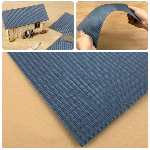 Simulation Modellkacheln Gris Bleu Bonne Texture Miniature O-Skala Plastique PVC
