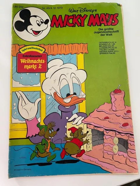 Disney Micky Maus Ehapa Heft Nr. 49 Comic 04.12.1979 Vintage - mit Beilage