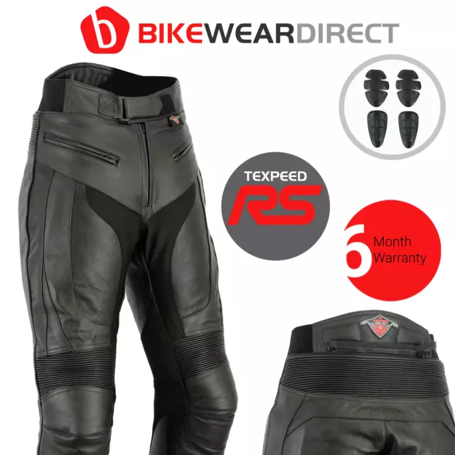 Leather Motorbike Motorcycle Trousers Sports Biker Mens Racing CE Armoured Pants