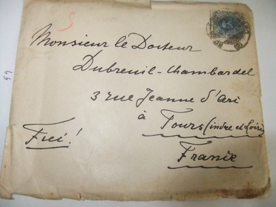 sur une ancienne enveloppe en 2 lettres