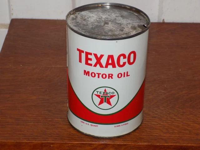 Vintage Texaco Motor Oil Empty Quart Can
