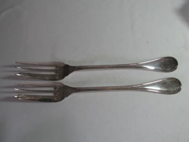 CHRISTOFLE FRANCE SILVER PLATED - 2 long dinner forks - unknown pattern