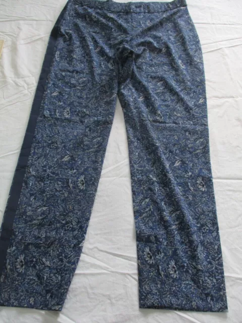 Womens dennis basso blue stretch elastic waistband pants sz 14 #02