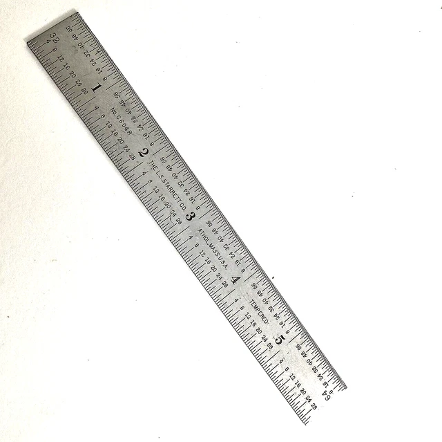 LS Starrett C604RE Pocket Steel Rule w Inch Graduations 6" Tempered Ruler