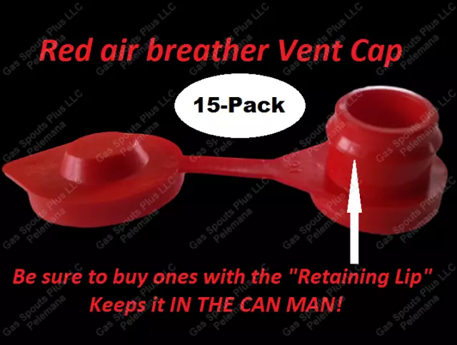 15-Pack-GAS-CAN-RED-VENT-CAPS-Air Breather FIX YOUR CAN GLUG-Wedco-Blitz-Scepter