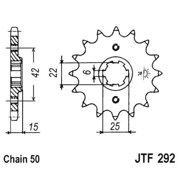 Ritzel 16Z - 530 Grobverz. 6 Innen Ø 21,4/25 für Honda Motorrad Kettenritzel