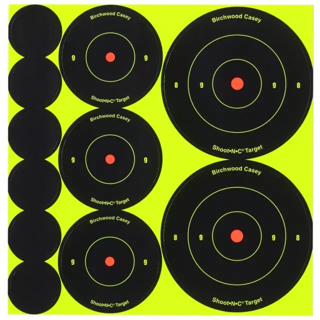 Birchwood Casey Shoot N C Reactive Targets 1" 2" 3" Combo - Target Practice