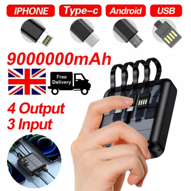 Portable 9000000mAh Power Bank Battery Pack USB Charger External Fast Charging