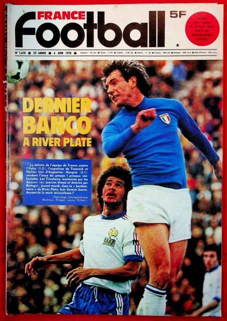 REVUE FRANCE FOOTBALL 1978 N° 1677 COUPE DU MONDE MAILLOT