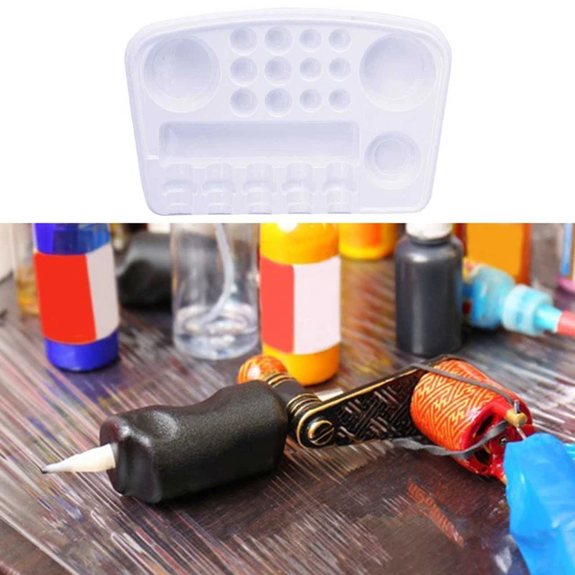 Porta Arte Tatuaggi Leggero Sicuro Vassoio Inchiostro Pigmento Plastica