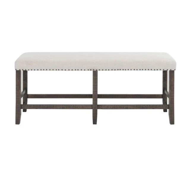 Willow Creek Distressed Solid Pine Counter Height Dining Bench, Distressed...