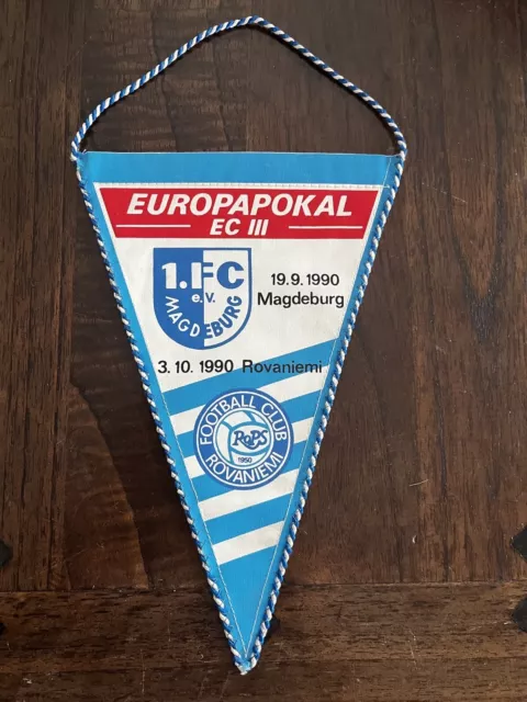 Wimpel 1. FC Magdeburg Rovaniemi PS EC III  FCM DDR Pennant Europapokal