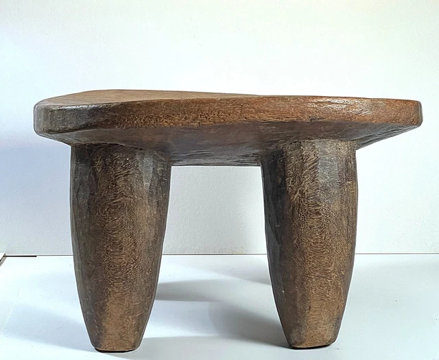 Senufo African hand carved wooden stool, native used, SEN214