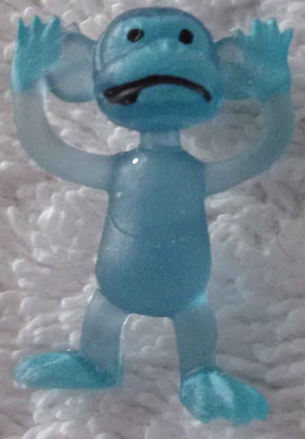 Tiny Clear Blue Monkey Plastic Figure