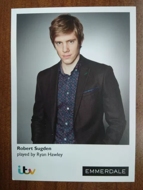 RYAN HAWLEY *Robert Sugden* EMMERDALE NOT SIGNED FAN CAST PHOTO CARD FREE POST