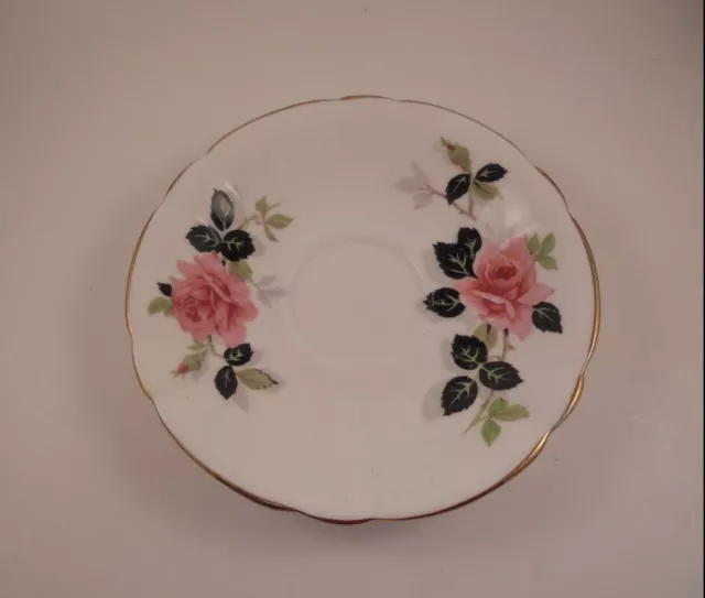 Windsor Bone China Saucer Pink Roses & Buds Made in England Replacement