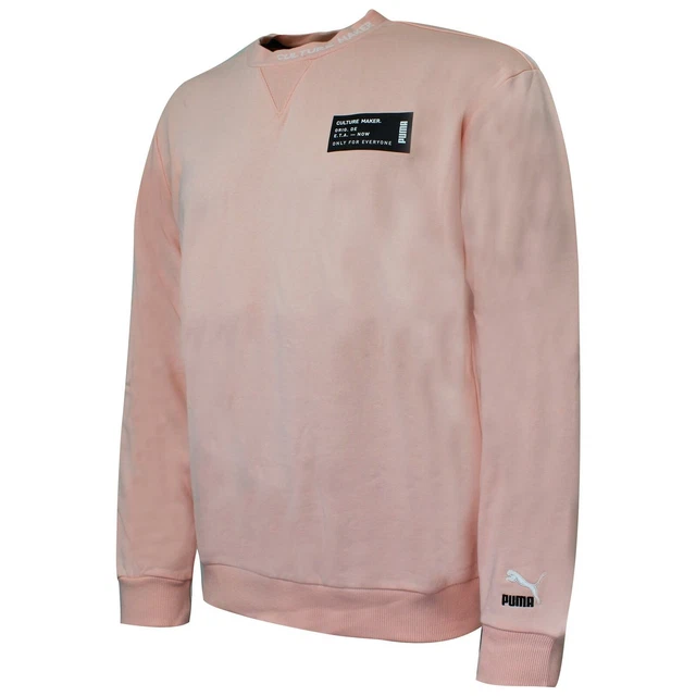 Felpa Puma Culture Maker Uomo Crew Logo Rosa Maglione 597910 54
