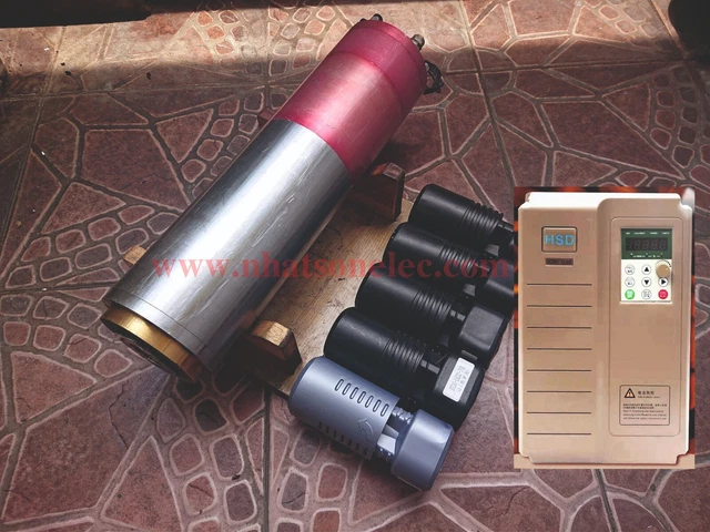 combo USED Spindle atc BT30 4.5kw 800hz 380v 24000rpm + 5pcs chuck + 5.5kw vfd