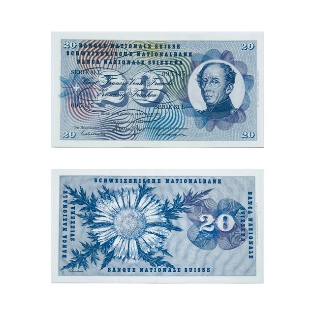 Note Chf Old Note 1972 SWITZERLAND 20 OLD SWISS FRANCS BANKNOTE HELVETICA CHF Franken ...