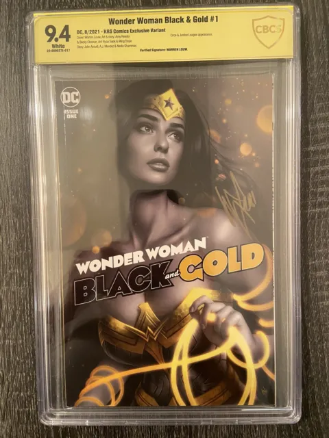 Wonder Woman Black & Gold 1 CBCS 9.4 Excl Variant Verified Warren Louw Signature