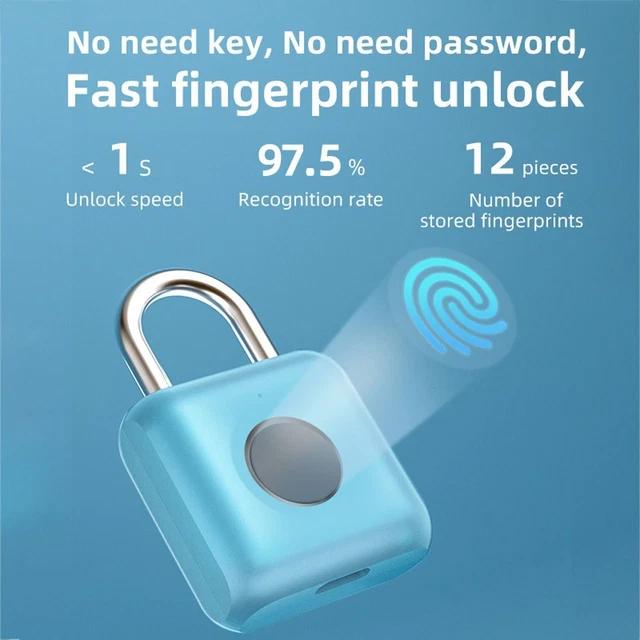 rapide Serrure intelligente Sans clé Cadenas d'empreinte digitale 3