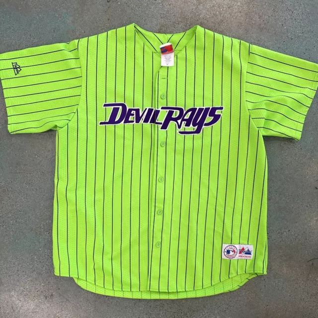 Tampa Bay Devil Rays: 1998 Inaugural Season Majestic Pinstripe Tee