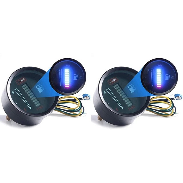 2X 24V 2 Inch 52mm Universal Car Motorcycle Fuel Level Meter Gauge LED LightY8S4