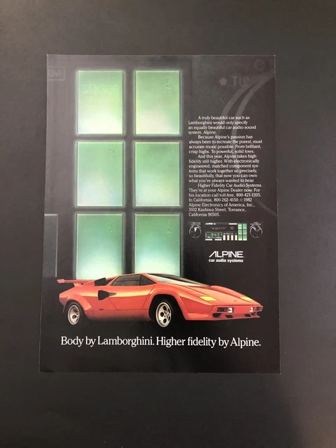 Lamborghini Countach Alpine Vintage Original Print Ad Advertisement Printed A4