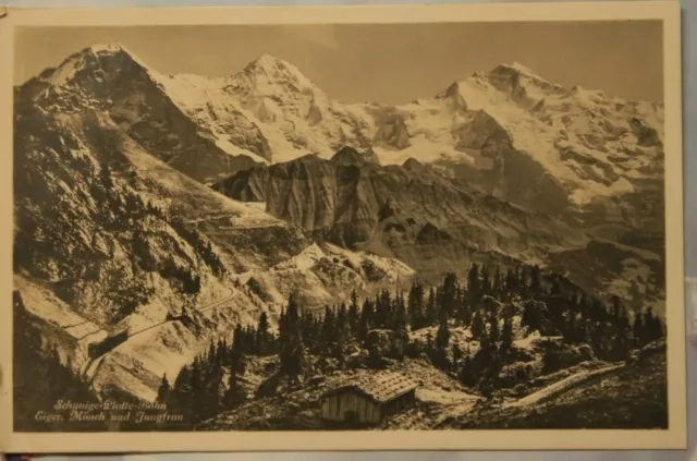 Foto AK 1928 Schyniger Platte Bahn Eisenbahn Eiger Mönch Jungfrau schweiz W23