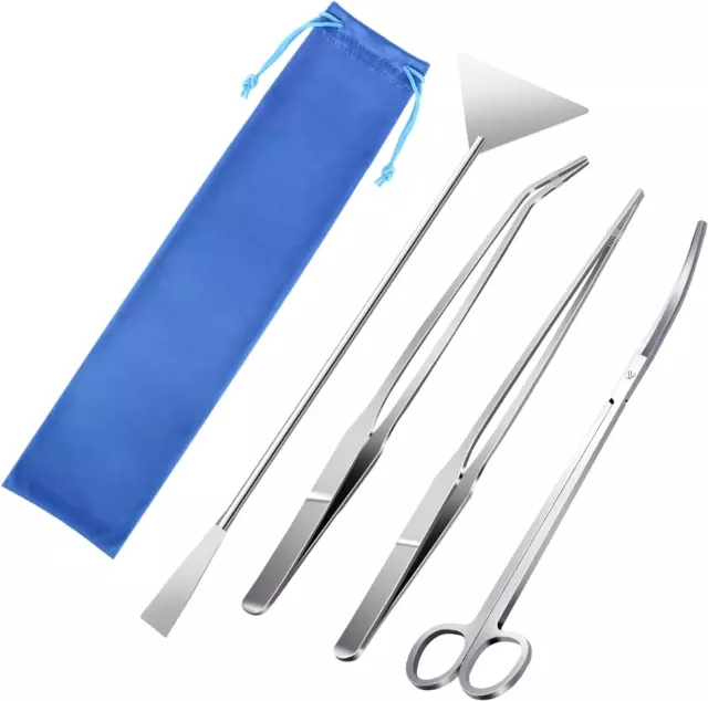 4Pcs Aquascaping Tools Kit, Jeimier Aquascape Tools Long Planted Aquarium Tweeze