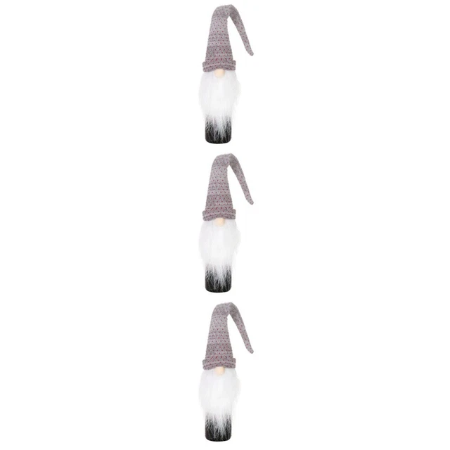 3 cubiertas de botella de champán suecos gnomos navideños enanos cubiertas de botella de vino