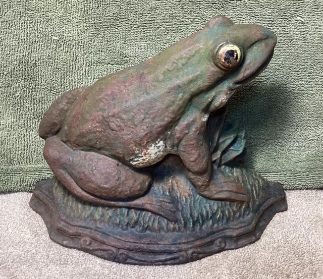 Vtg. Cast Iron Frog Door Stop