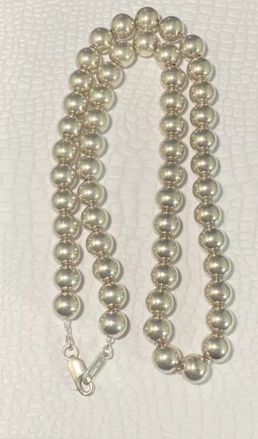 Charles Winston 925 CW Necklace Round 7mm Beaded Designer 18 inches Heavy Charles Winston 925 CW Necklace Round 7mm Beaded Designer 18 inches Heavy