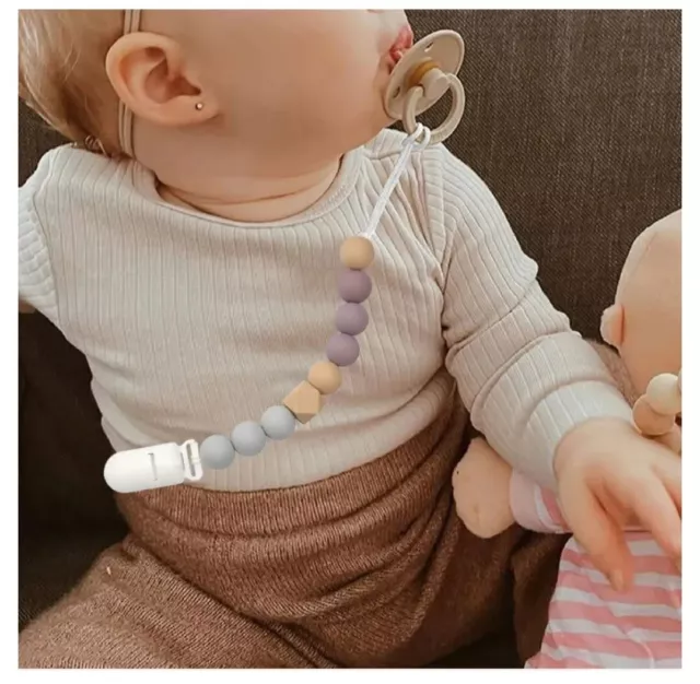 Dummy Clips Boys/Girls Soother Pacifier Chain Holder for Baby Unisex 2 pcs