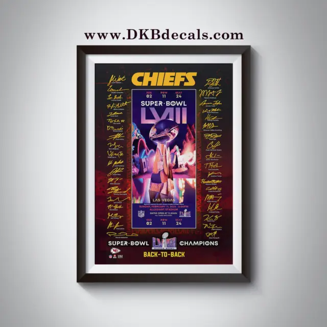 Kansas City Chiefs Super Bowl LVIII Champions Poster - Various Sizes to 13"x19"