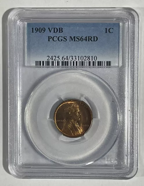 U.s. 1909 Vdb 1C, Memorial Cent, Vdb, Pcgs Certified Ms 64 Rd