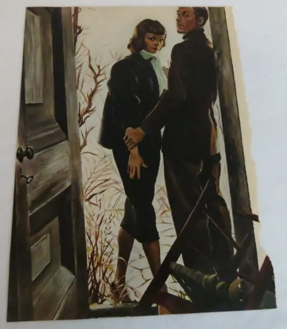George Hughes Artist Illustration Magazine Clipping Man Woman Deserted Cabin