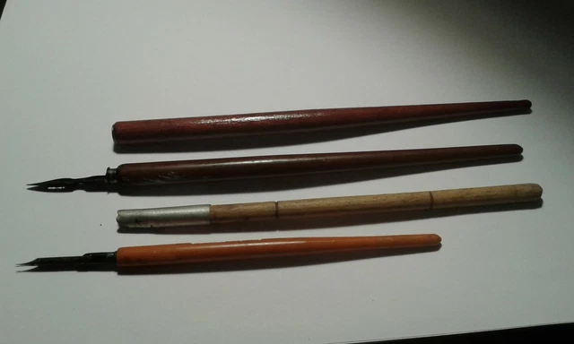 Lot 2 Porte Plume ancien BLANZY treraid. vintage écriture école dessin bois
