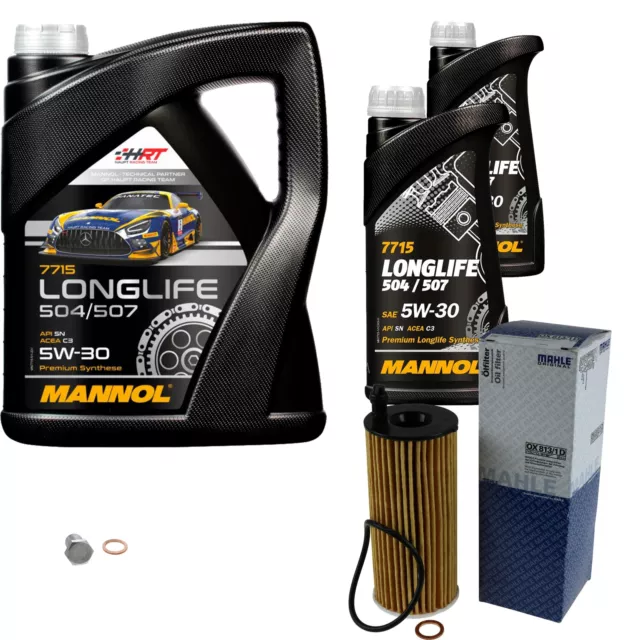 MAHLE Inspektionspaket 7 L MANNOL 5W-30 Longlife für BMW 1er 118i 116i 118d X3