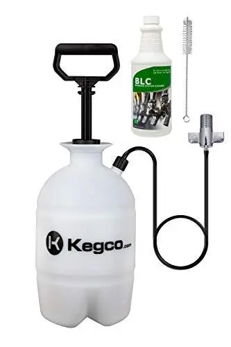 Kegco Deluxe Hand Pump Pressurized Keg Beer Cleaning Kit with 32 Ounce Nation...