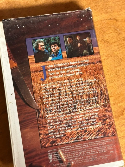 Prajsm OF MICE AND Men (VHS,1993) Rare Prism Release Steinbeck Randy Quaid ...