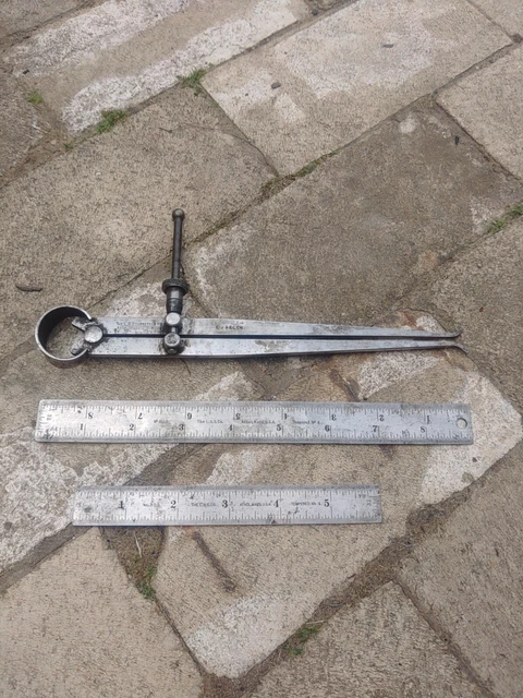 Lot 3Vintage L.S.Starrett L.S.S. CO Machinist Tools Inside Caliper  Rule